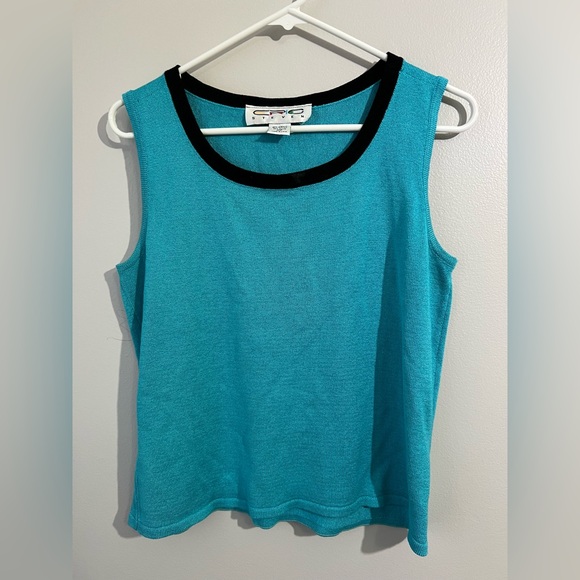 eric steven Tops - Aqua Blue Tank Top with Black Trim